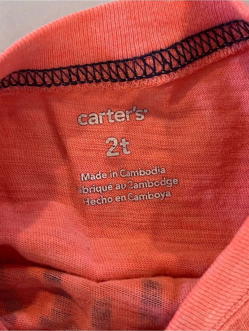Carter's Coral Tee with Navy 'AWESOME CREW' Graphic - Picture 3 of 3